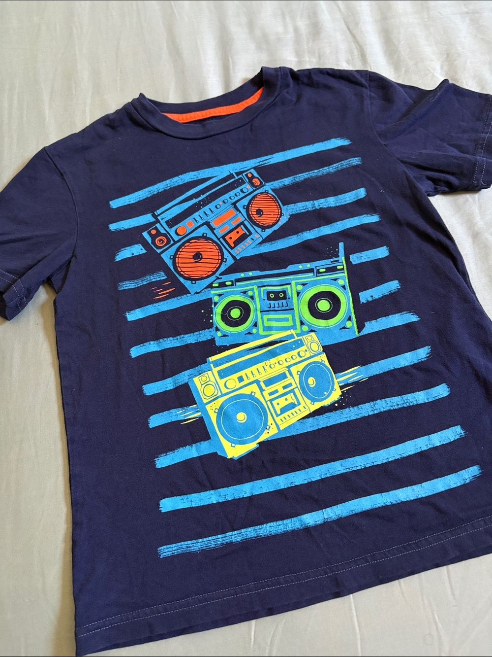 Circo Navy Blue Short Sleeve Tee with Bright Boombox Graphic